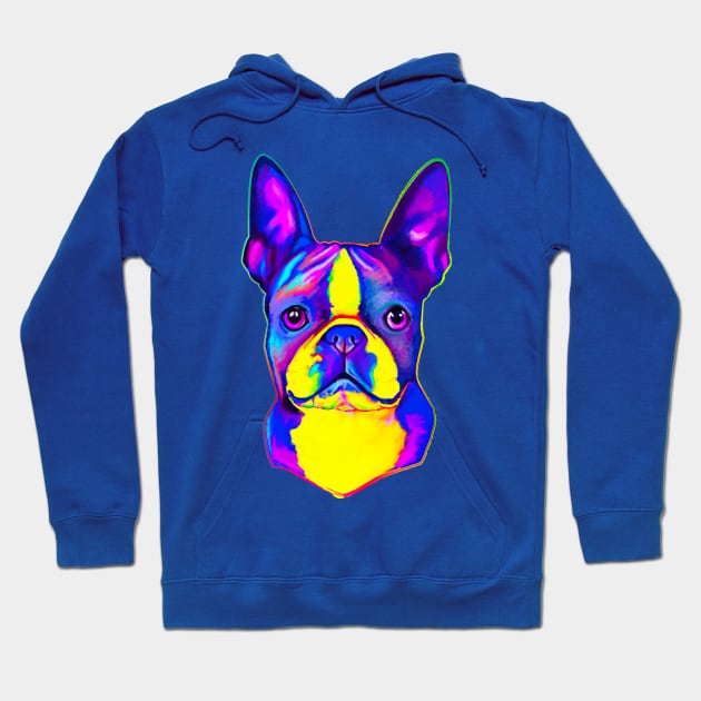 Boston Terrier in Colors Hoodie by PenguinCornerStore